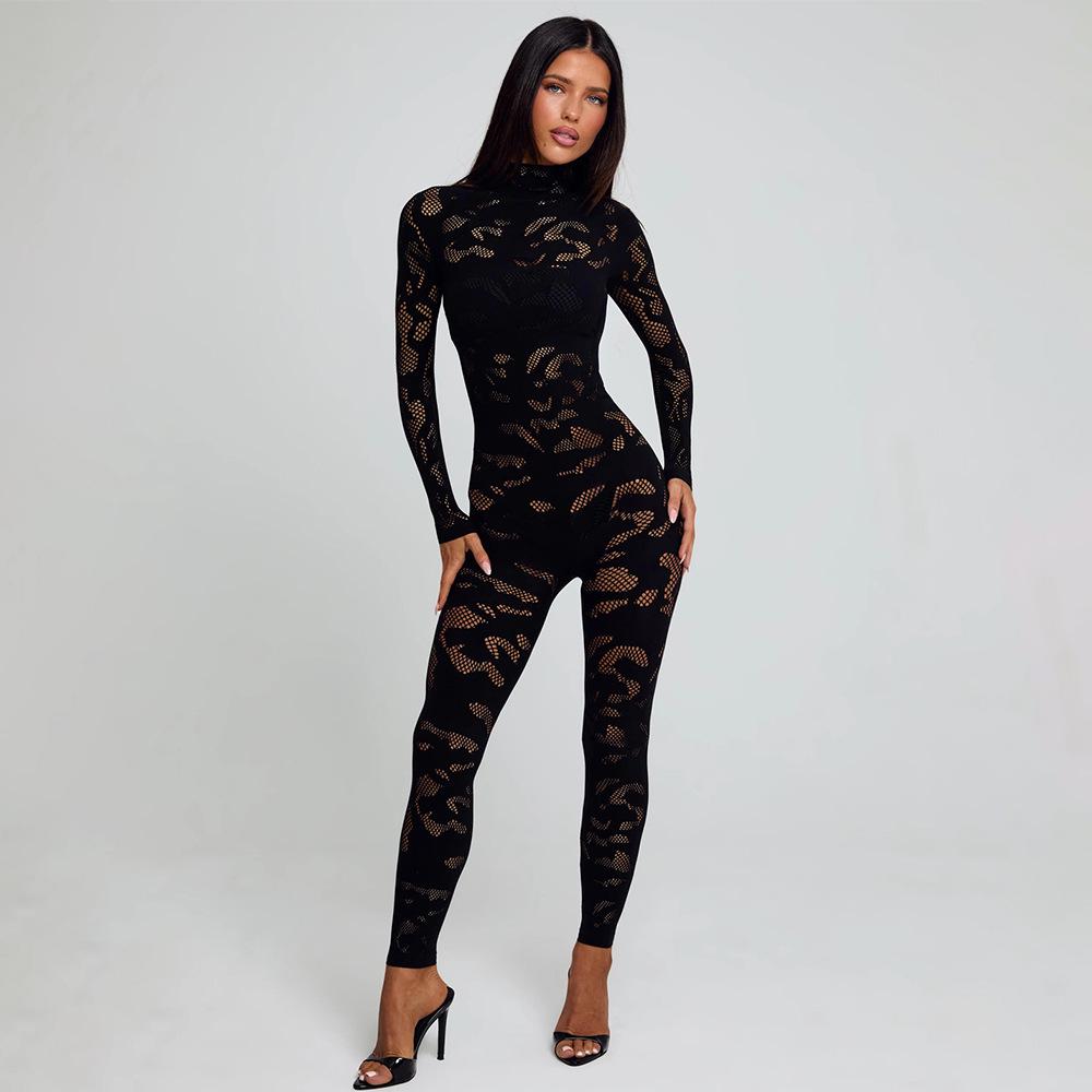 2025 Winter Sheer Long Sleeve Tight Bodysuit - Sexy & Fashionable with High Elasticity