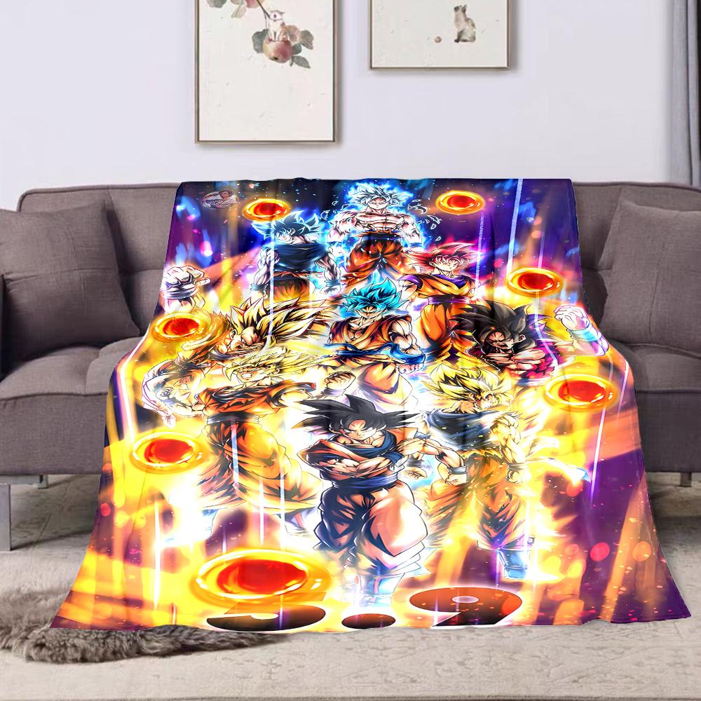 "Dragon Ball Z Character Evolution Art" Patterned flannel blanket perfect for the bedroom living room, sofa, or a little nap
