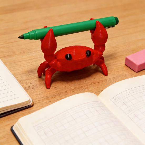 Krabba Pennställ Söt 3D Skrivbordsorganisatör för Pennor Blyertspennor Glasögon Dekorativ Gåva för Barn Vuxna Skolkontorsmaterial