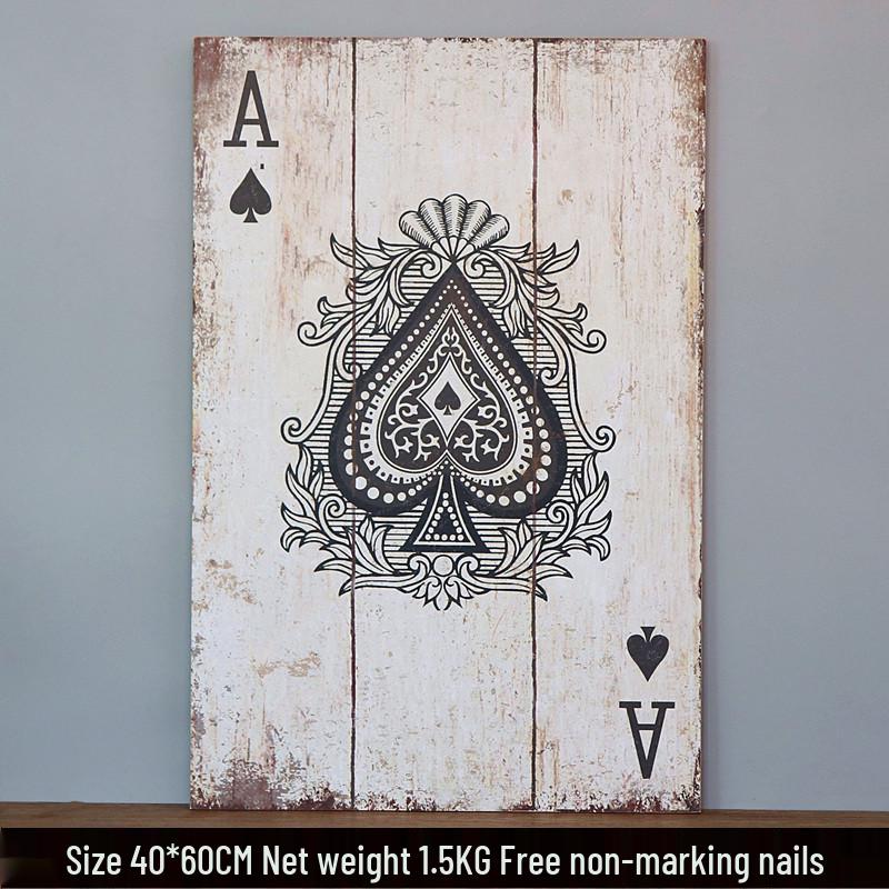 

Винтажные игральные карты настенное искусство для декора бара, кафе или гостиной 40*60CM