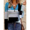 T-shirt da donna con stampa creativa, zip e maniche lunghe, traspirante, morbida e confortevole, adatta per l'abbigliamento casual tutto l'anno