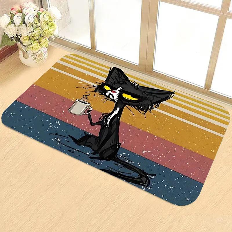 

Cute Cat Paw Print Pattern Doormat Fun and Non-slip Suitable for Bedrooms Living Rooms Machine Washable Entrances Doormat 40x60cm