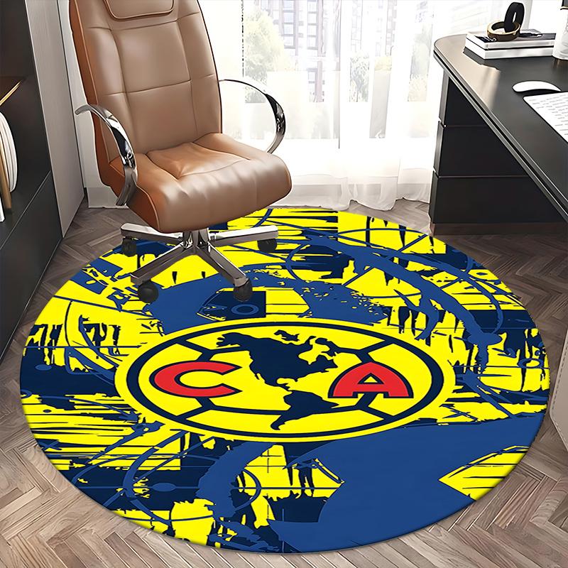 Club America Chair Mat - Round Carpet for Home Decor, Office Use, Living Room