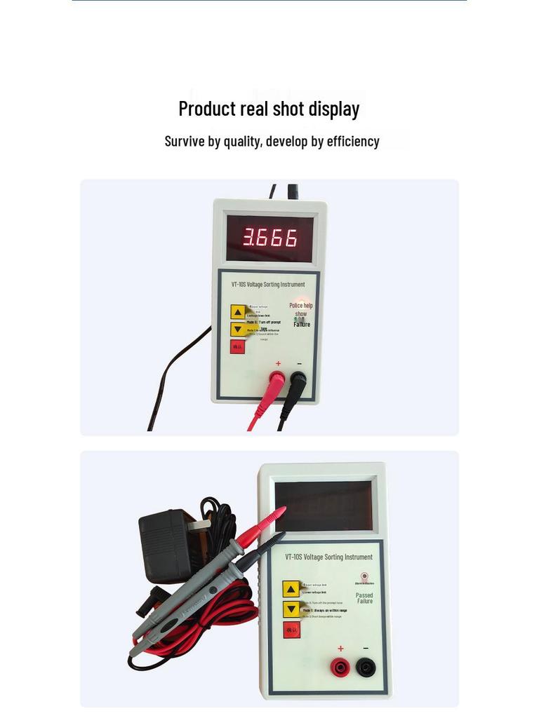 VT-10S Battery Resistance Tester: Fast, High-Precision 4-Digit Current and Voltage Measurement Instrument with Alarm.