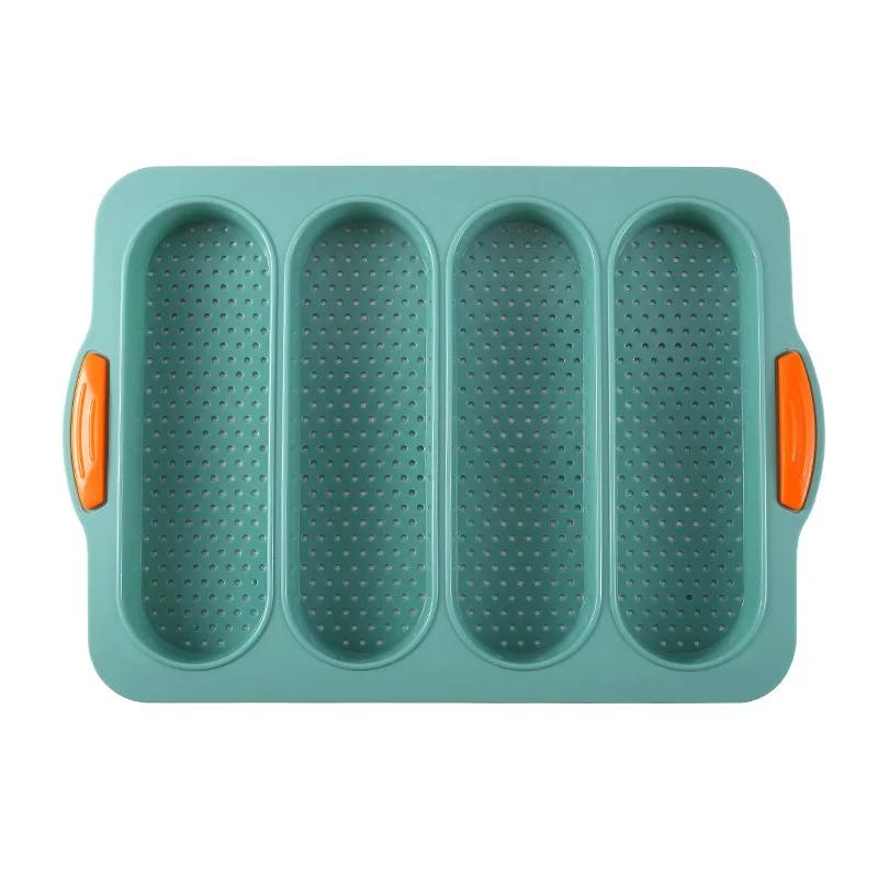 Silicone 4 Grids Bread Baking Mold, Baguette Baking Tray, No Stick Loaf Pan, Bread Toast Mould, Pastry Tools