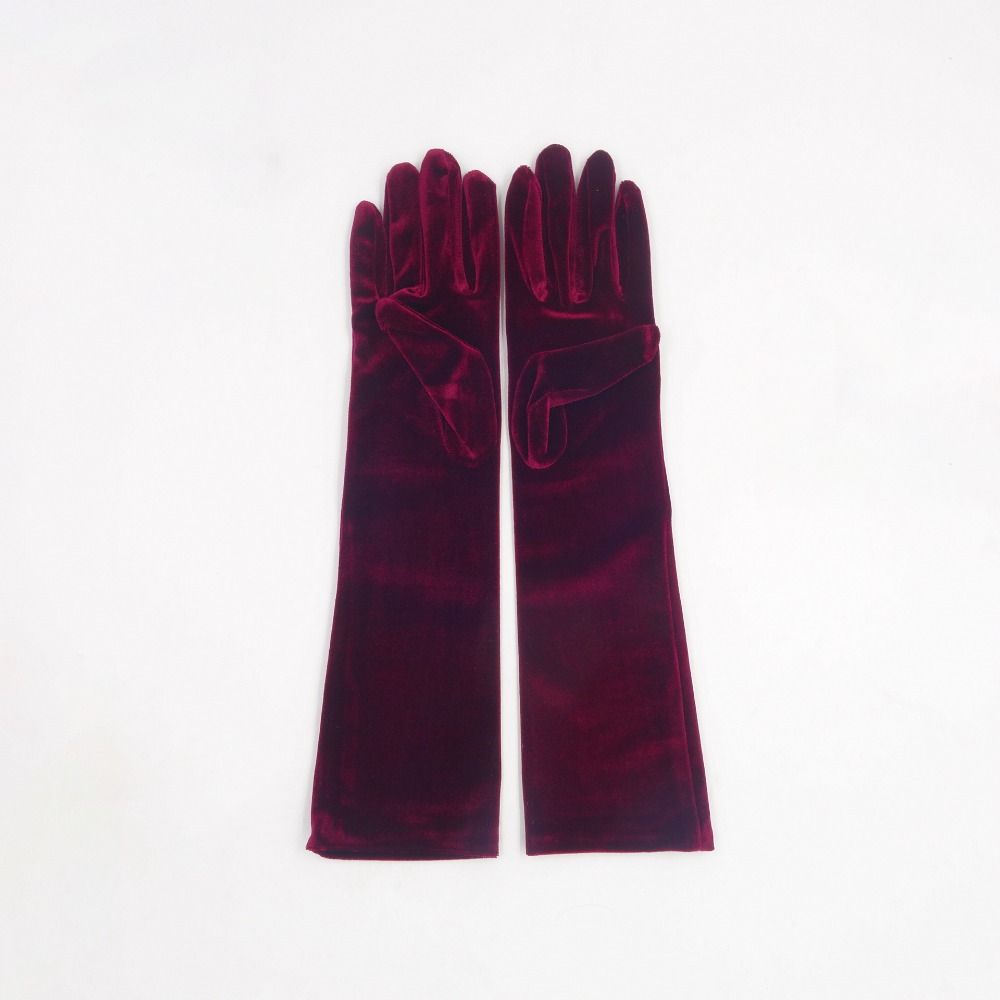 Punk Long Gloves Velvet Performance Mittens Gothic Royal Blue Gloves  Party
