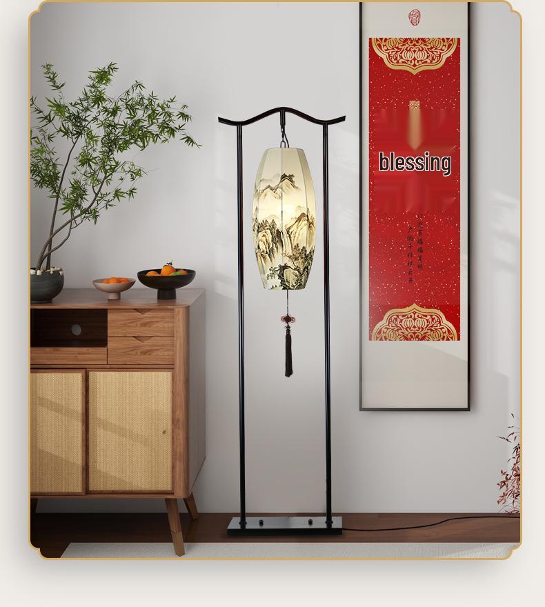 Chinesische Klassische Zen Stehlampe für Wohnzimmer, Arbeitszimmer, Teeraum, Hotel, Villa