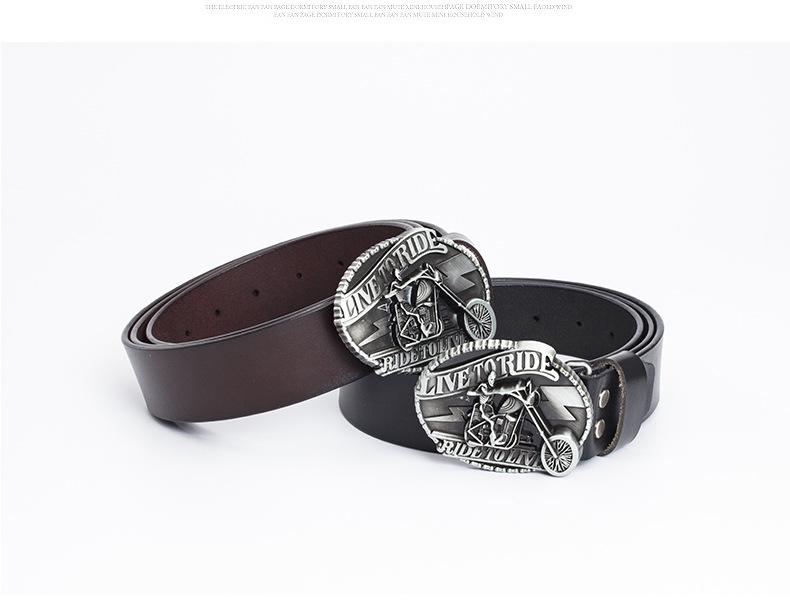 Skull Motorcycle Belt: European & American Men's Casual Trend