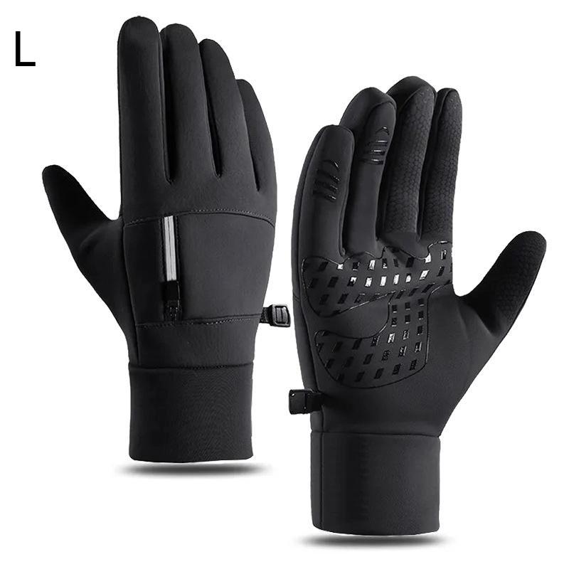 1 Pereche Mănuși de Iarnă Pentru Bărbați Femei - Mănușă Termică Impermeabilă Pentru Vreme Rece, Pentru Alergare Ciclism Cu Deget Tactil
