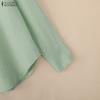 ZANZEA Lässige Bluse mit Umlegekragen und langen Ärmeln für Damen