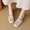 Fashion Crystal Luxury Square Toe Slippers Women Sandals High Heels Mules Shoes Summer Designer 2025 Brand Sexy Chunky Pumps Flip Flops