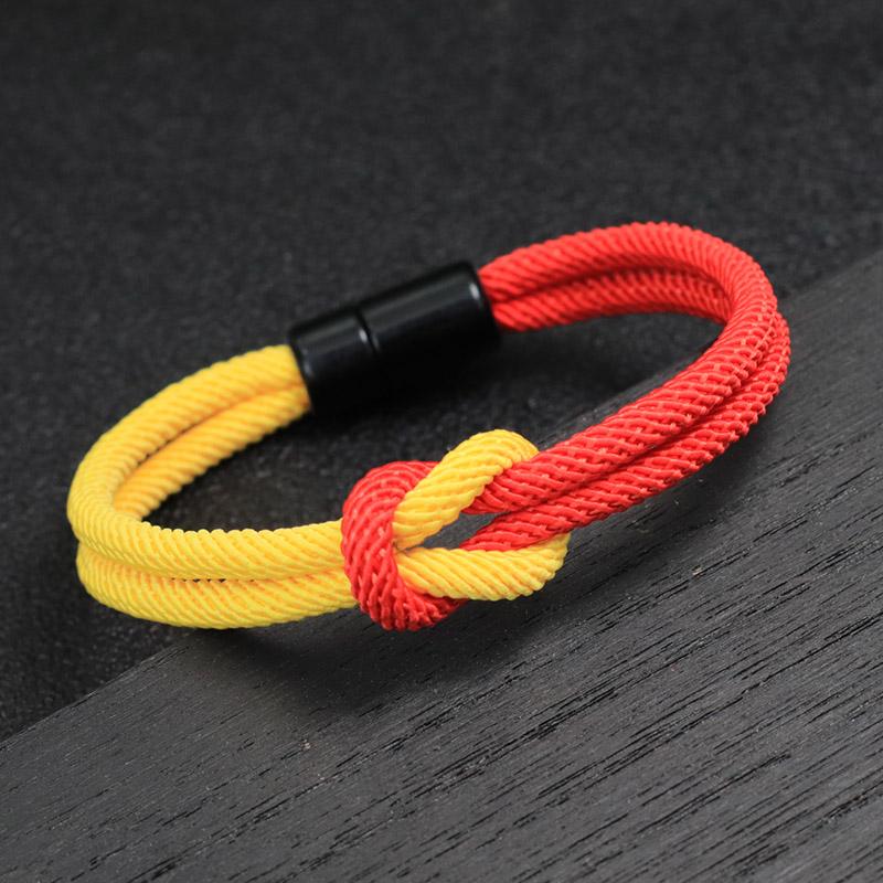 

Creative Bicolor Bracelet Men Attract Strong Magentic Braclet Ukraine Brazil Flag Colors Braslet Homme Pulseira Tela Jewelry 21.5cm