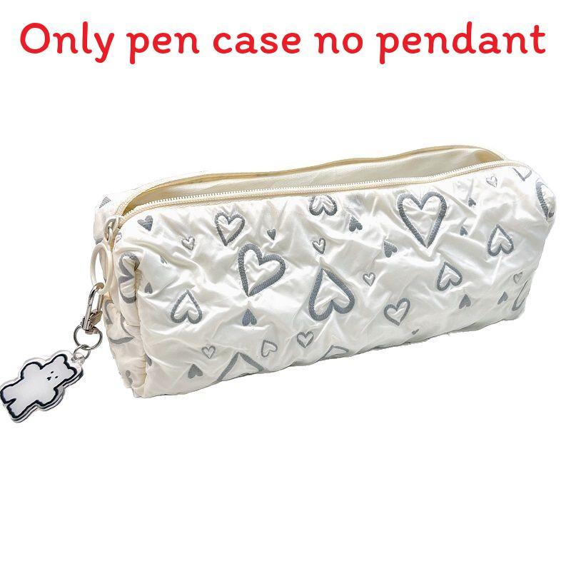 

Style Heart Embroidery Pen Holder With Polyester Fabric For Student Girls And Gift Use