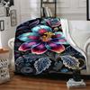 1pc Fantasy Flower Blanket Lightweight Flannel Blanket Throw Blanket For Sofa, Bed, Travel, Camping, Livingroom, Couch, Chair, And Bed yy2509026185