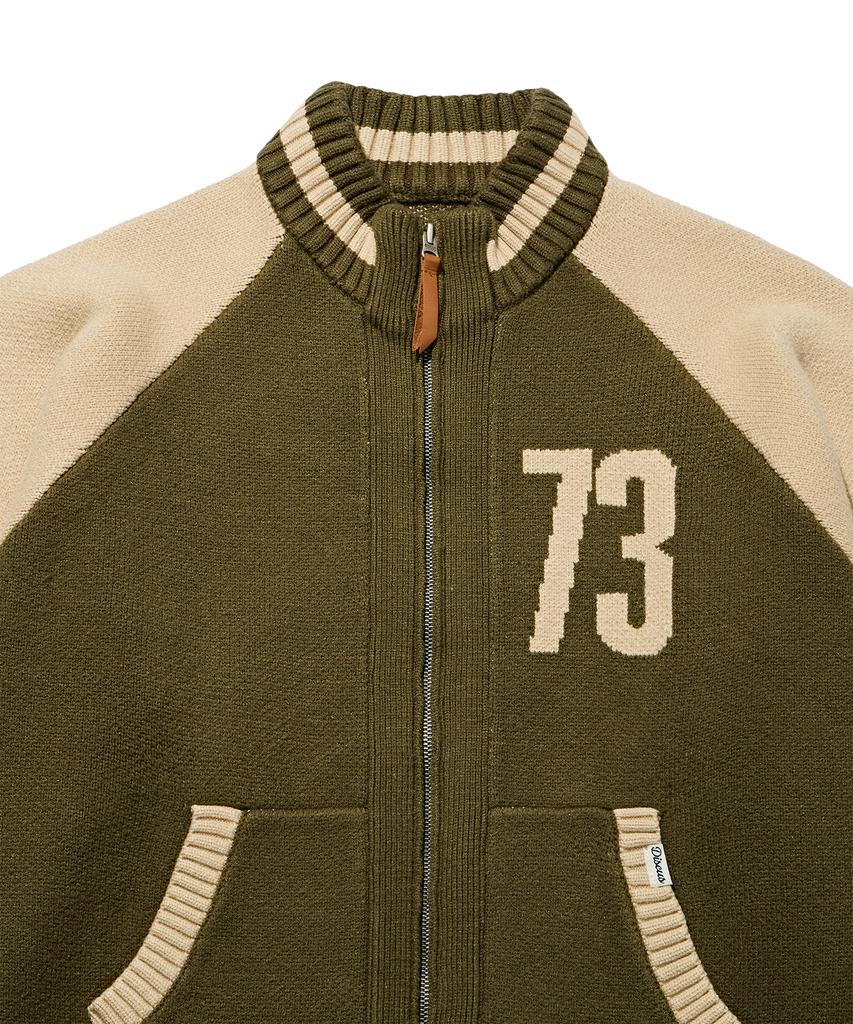 Discus Athletic Varsity Knit Zip-Up Khaki
