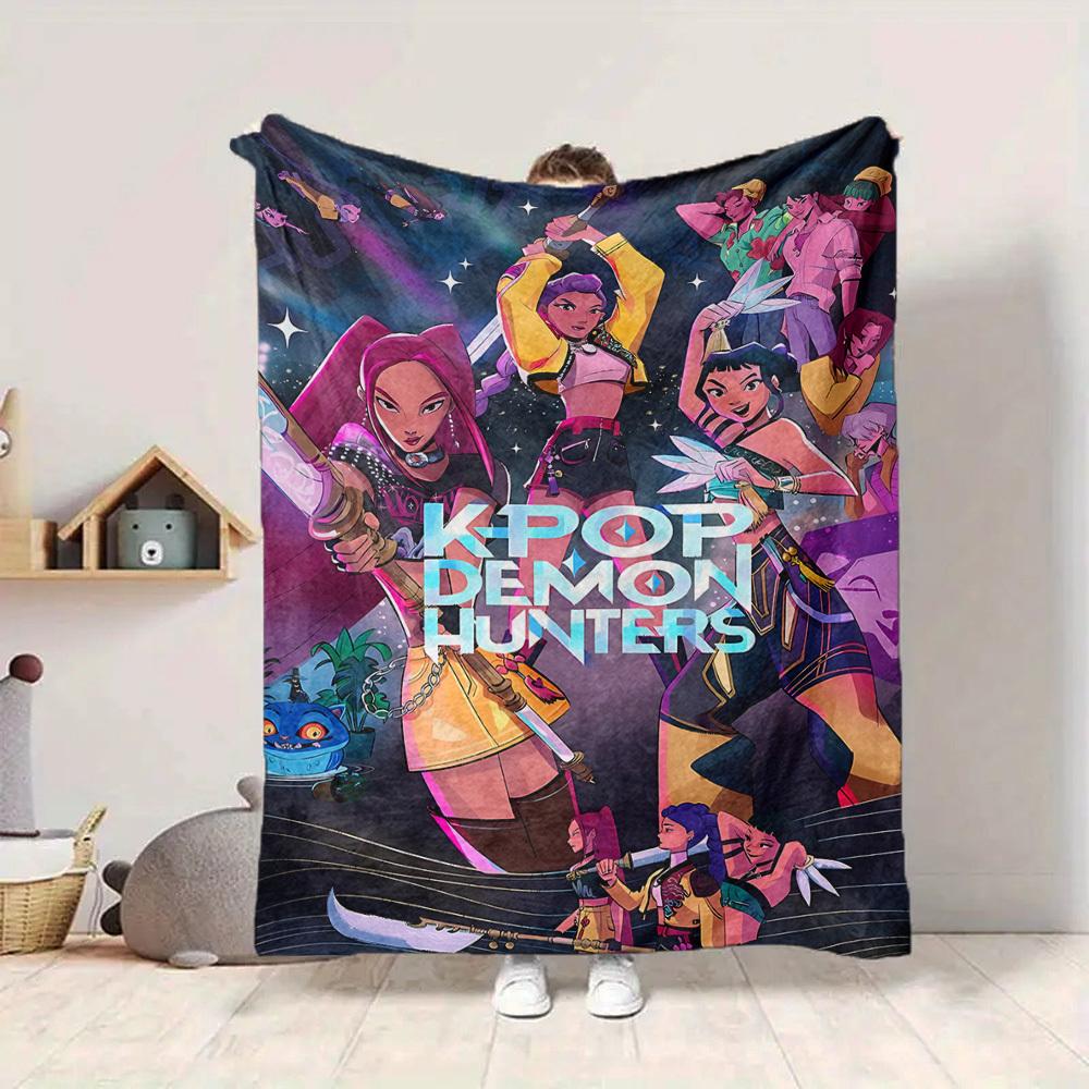 

1pc K-Pop Demon Hunters Soft Skin-Friendly Flannel with Digital Printing, Various Sizes Available for Family, Friends, Birthday035 130cmx150cm
