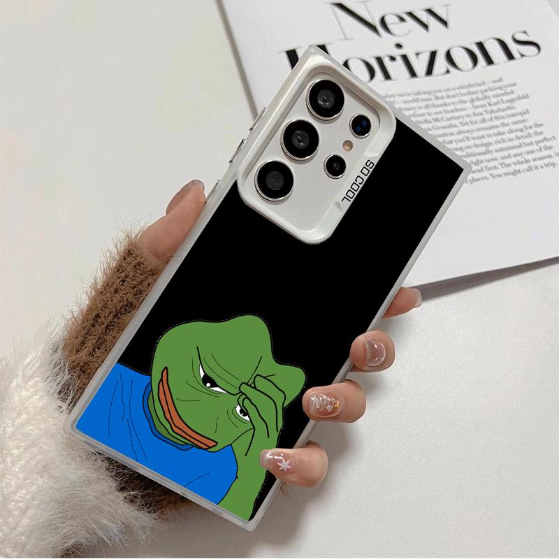 

Смешной Грустный Лягушонок P-Pepe Мем Мягкий Чехол для Телефона для Samsung Galaxy S24 S25 FE S26 Edge S23 Ultra S22 Plus S21 + Ударопрочная Задняя Крышка Samsung S26 Ultra