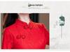 New Autumn/Winter Red Cheongsam Long-Sleeve Wedding & Homecoming Dress
