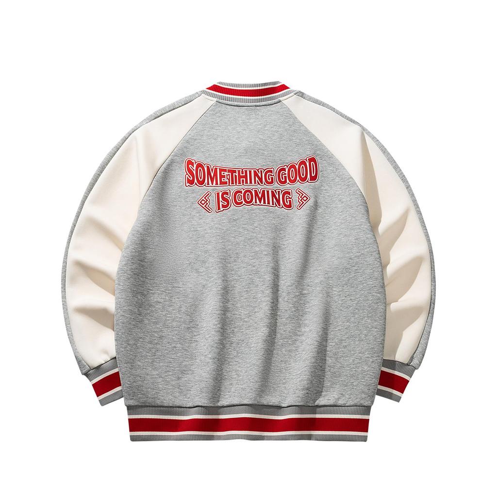 ANTA Good Things Happen Year of the Horse New Year Baseball Jacket Grey Heather Unisex 152618709S-2