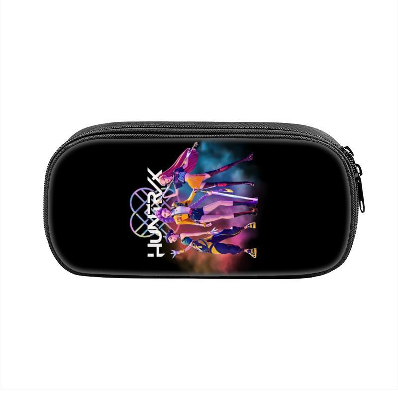 Kpop Demon Hunters Portable Pencil Pouch Nylon Storage Case For Kids And Teens
