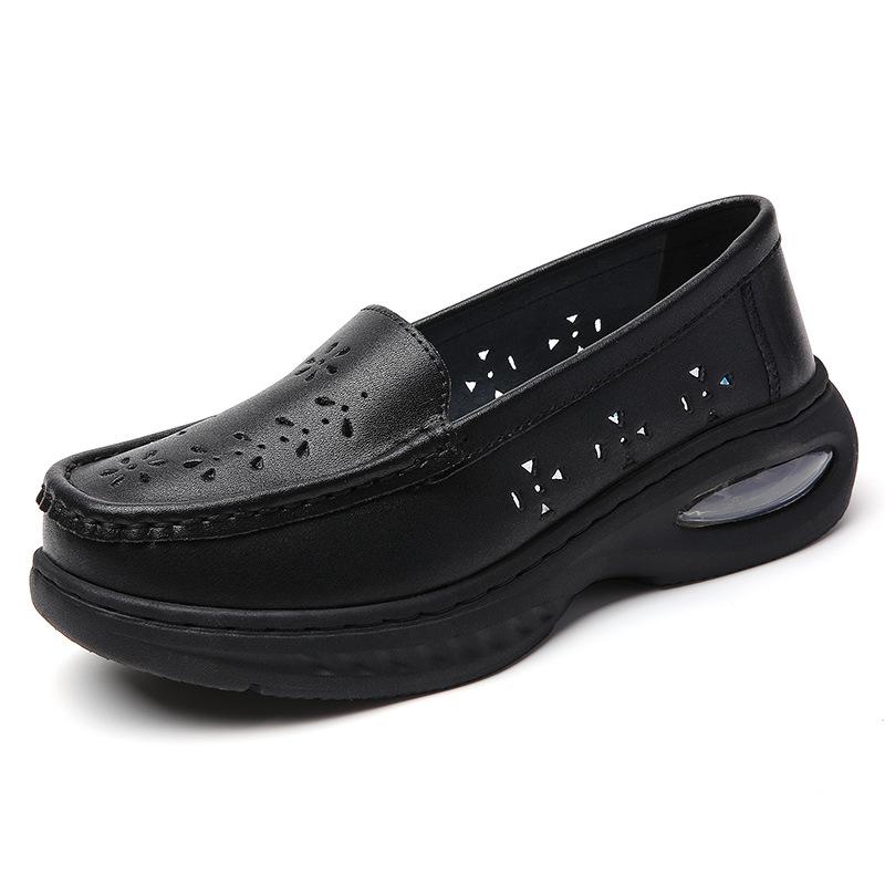 Scarpe da infermiera donna estate pelle suola spessa suola morbida traspiranti lavoro scarpe mediche in stock