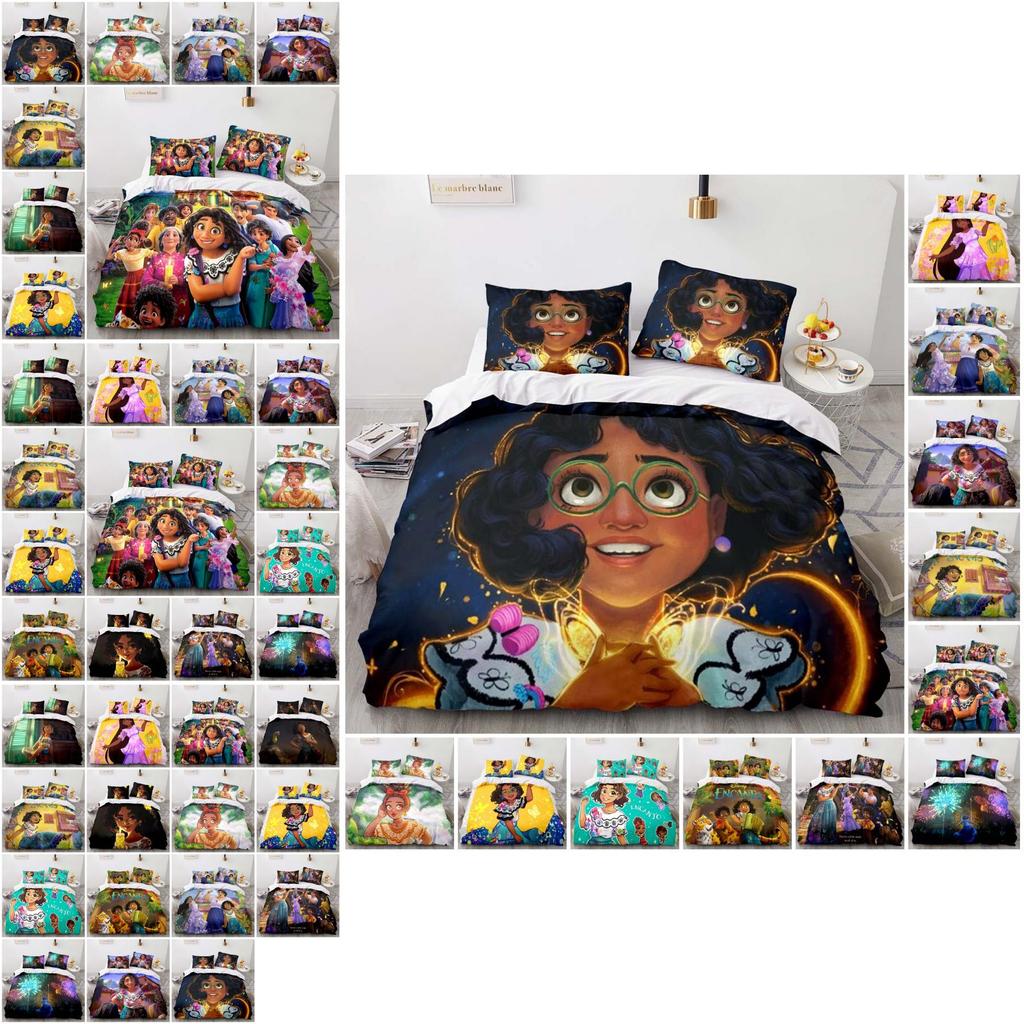 Disney Encanto Cartoon Print 2/3-pcs Bed Set Soft Bedding Set Cover