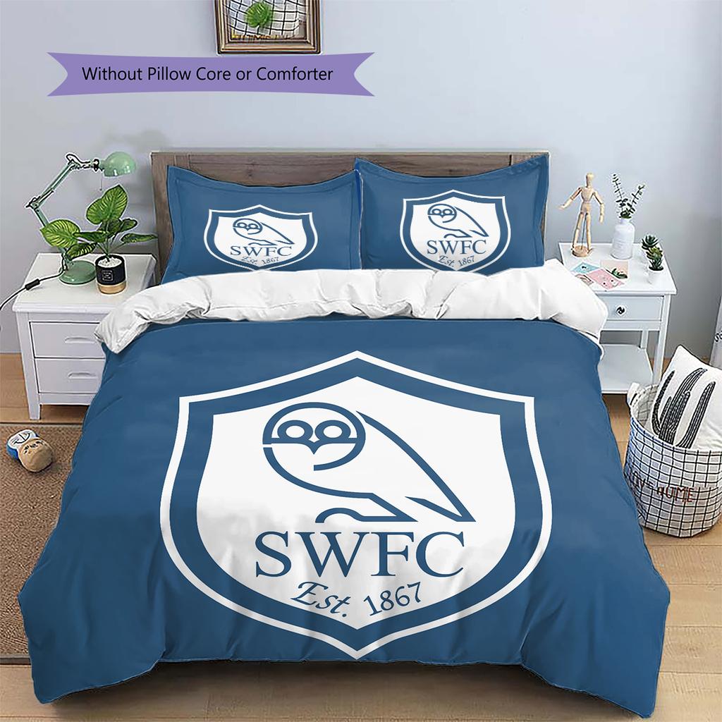 Biancheria da letto con motivo Sheffield Wednesday FC Decorazione per la casa Regalo di compleanno e festa (1 * copripiumino + 2 * federa, senza nucleo)