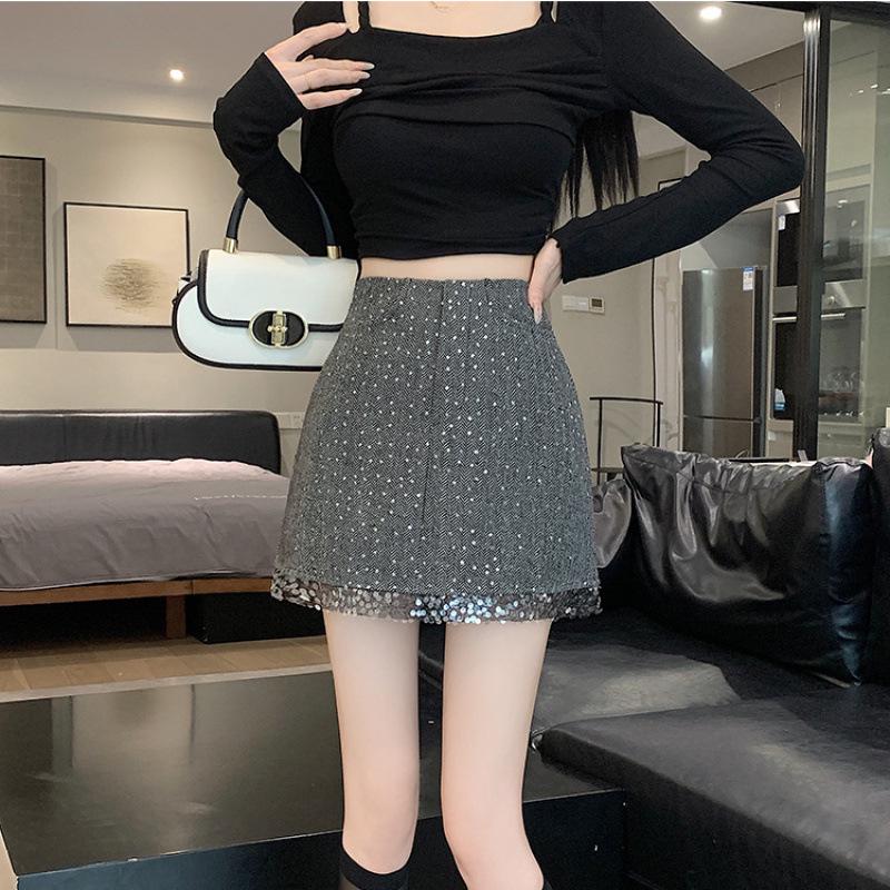 Sequin Pure Desire A-line High Waist Short Skirt, 2025 Spring/Summer Collection