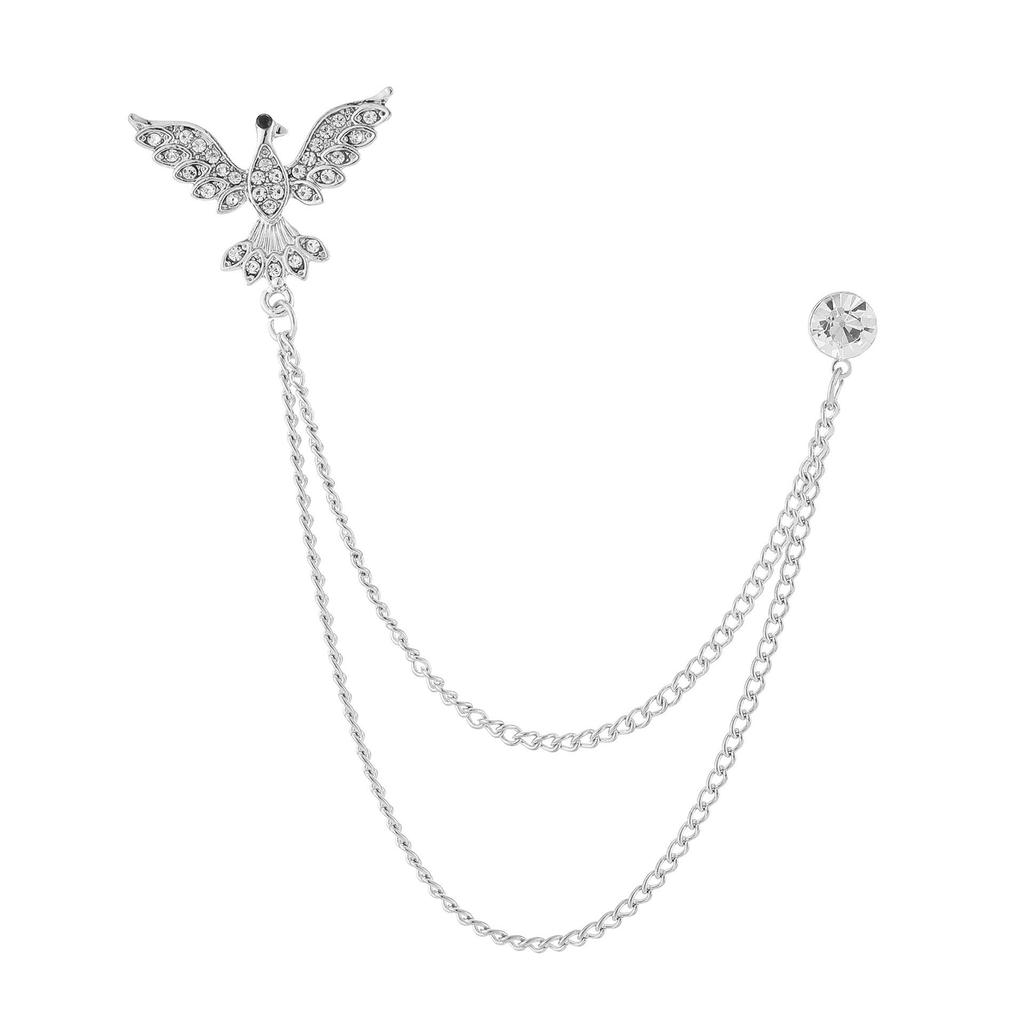 Men's Luxury Lapel Pin Brooch Set - High-End Suit Chain Badge for New Year Gift