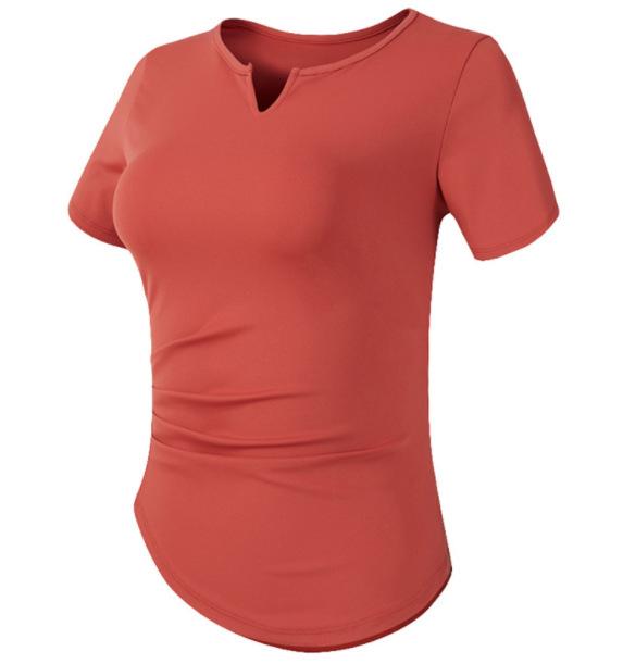Women's V-Neck Quick-Dry Running Tops - Slim, Casual Sports & Yoga Tees