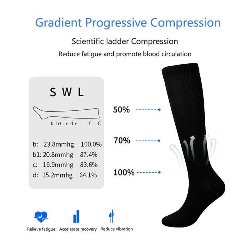 Men Compression Stockings Women Hiking Running Elastic Socks Sports Socks Flight Pregnancy Swollen Varicose Veins Marathon Socks