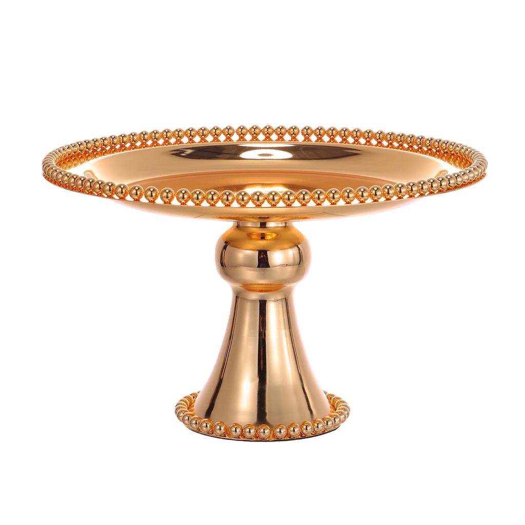 Vintage Cake Stand Decorative Golden Pedestal Footed Dessert Serving Tray for Display