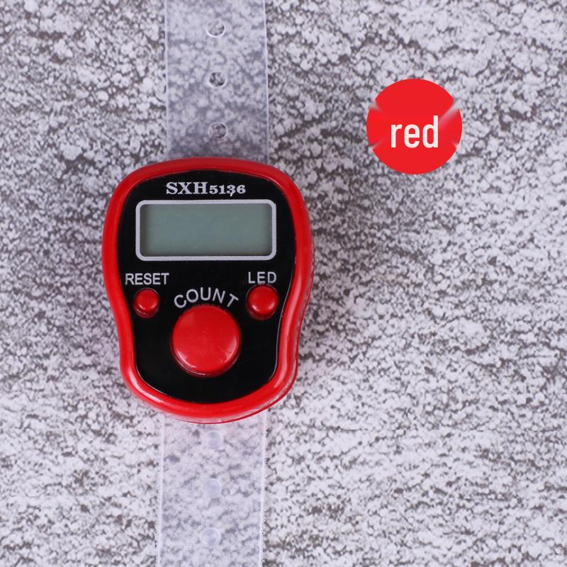 Electronic Digital Display Finger Ring Counter for Elders Red - Cardboard Luminous
