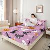 Gothic Spooky Bedding Set Pumpkin Lantern Cute Halloween Bed Sheets for Kids Boys Teens,Ghost Spiderwebs Fitted Sheet Black Cat Cobwebs Bats