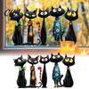 Removable Window Murals Halloween Cartoon Black Cat Static Sticker, PVC Decorative Glass Stickers Decal, Waterproof Clings for Living Room And