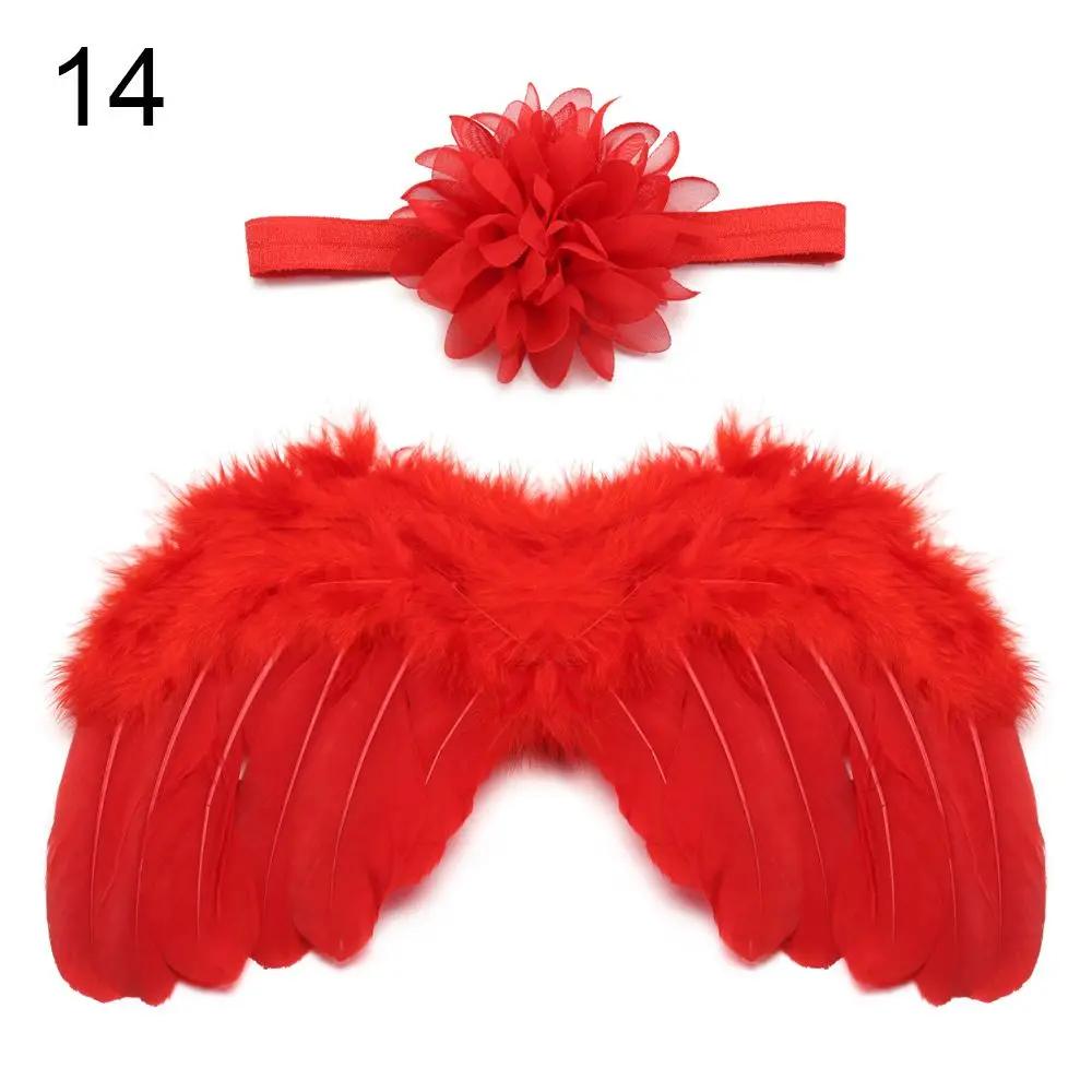 Newborn Photography Props White Angel Wing Baby Photos Props Feather Wing Girls Hair Kids Baby Photography Hair Accessories