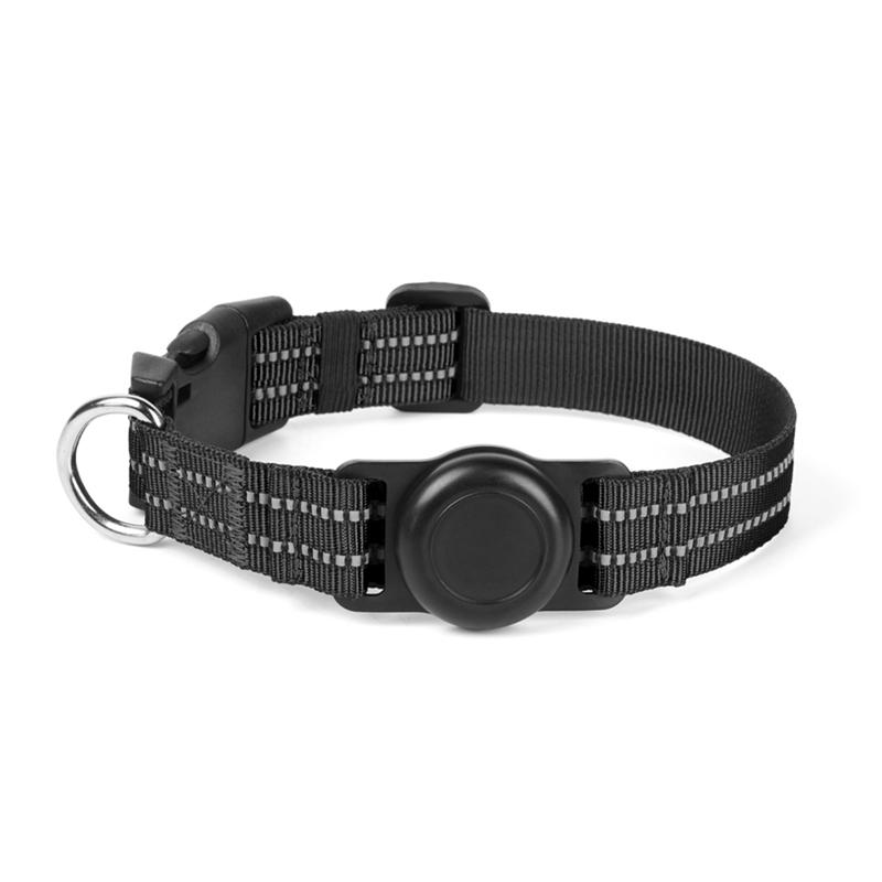 Pet Collar Adjustable Reflective Dog Collar Integrated Protective Cover Can Install Locator
