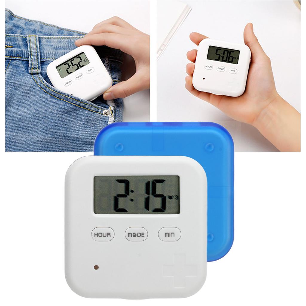 Portable Medicine Box with Timer Smart Medication   with   Vibration Reminder 4 Large Compartments Medicine Case