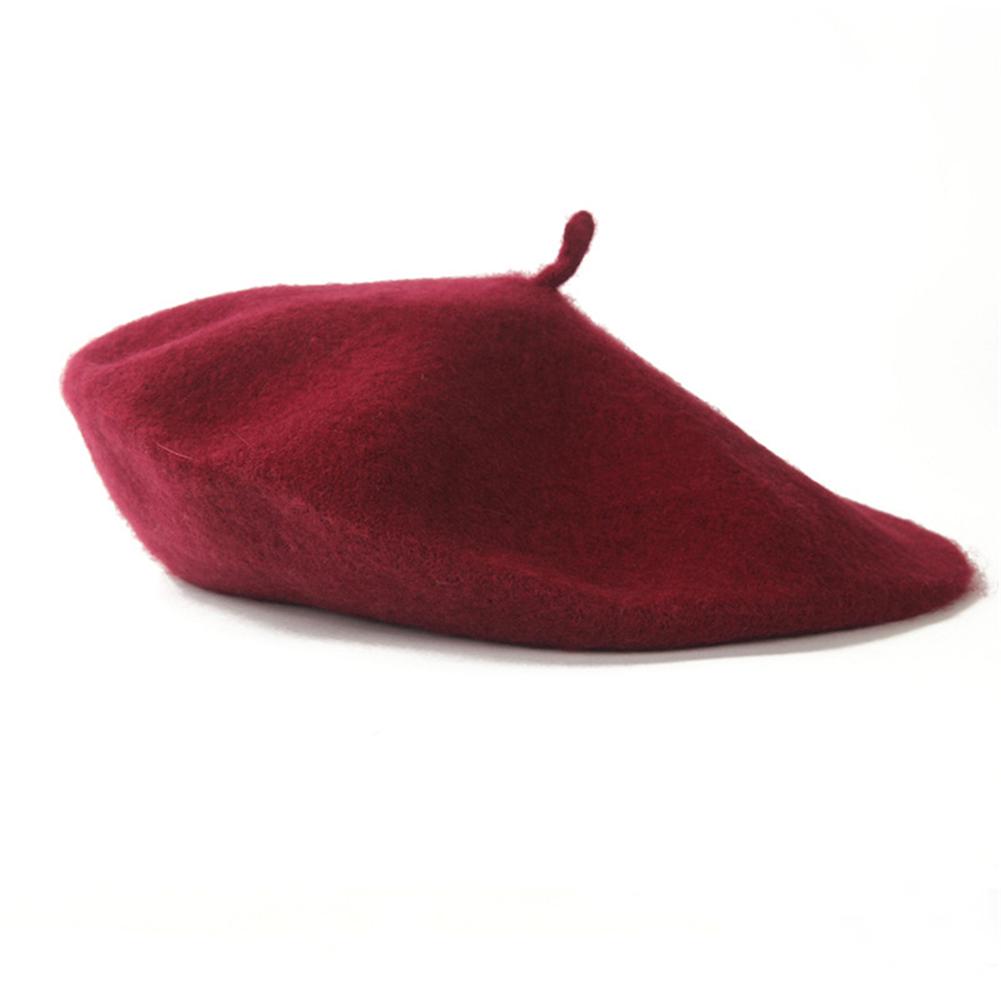 Women Wool Berets French Artist Style Spring Autumn Beanie Hat Retro Plain Beret Solid All Matched Caps Elegant Lady Street Caps