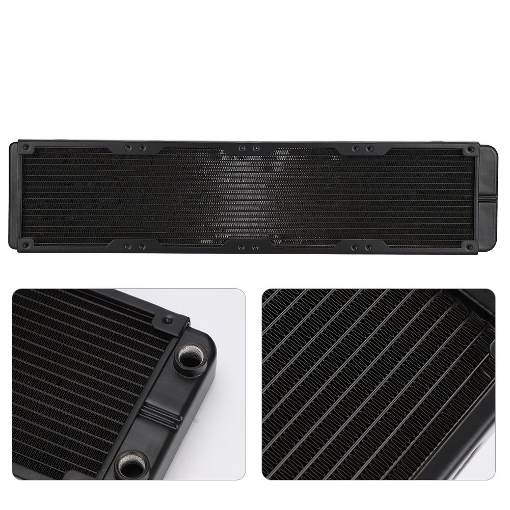 Water Cooling Radiator 18 Tubes Black Aluminium Alloy Heat Exchanger Computer Accessories