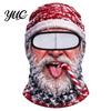 Feiertagskostüm Maske Weihnachten Weihnachtsmann Gesichtsmaske, Lustiger Print Sturmhaube Winddicht Milchseide Kopfbedeckung Faser Nackenwärmer Abdeckung für Außen