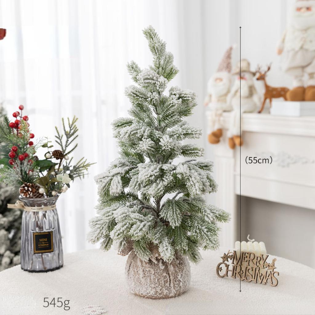 Nearly Natural Flocked Christmas Artificial Tree in Decorative with 30 LED Lights