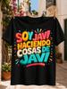Colorful 3D Soy Javi Haciendo Cosas De Javi Lettering Playful Spanish Name Quote with Stars and Unisex All T-Shirt