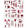 1 Sheets Halloween Scar Tattoos Stickers Temporary Bloodstain Wound Costume Festival Celebration Make Up Arm Face Tattoo