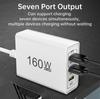 7-Port Multi-USB Fast Charging Smart Desktop Hub with Cable & Type-C Power Strip