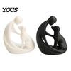 Compact Pet Decoration Dog And Owner Statue Ornament, 3D Printed Sculpture, Nordic Minimalist Decor Desktop for Lover Home Crafts Modern