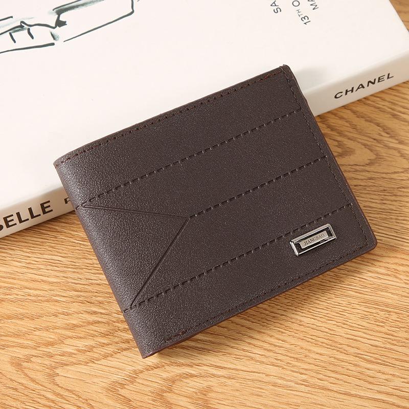 New Wallet Men's Short Wallet Green Fashion Embossed Horizontal Soft Wallet Large Capacity Multi-Card Wallet