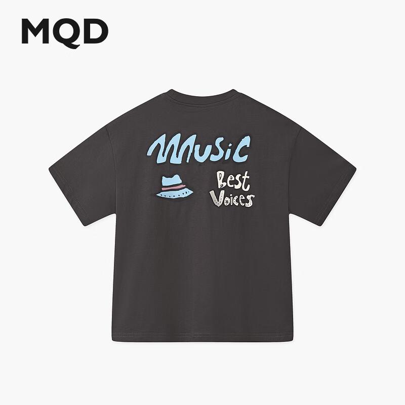 MQD Youth Boys  College Style Letter Short Sleeve T-Shirt 120cm
