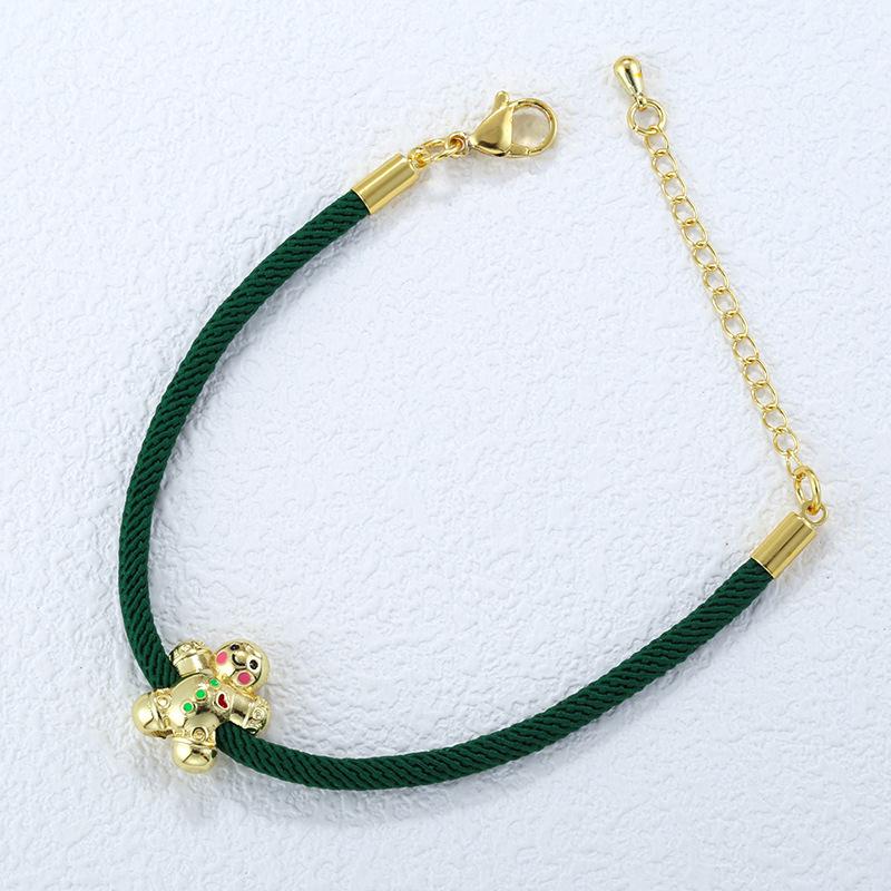 Sweet And Cute Colorful Woven Christmas Tree Snowman Bear Hand Rope Wind Christmas Bracelet Vl717