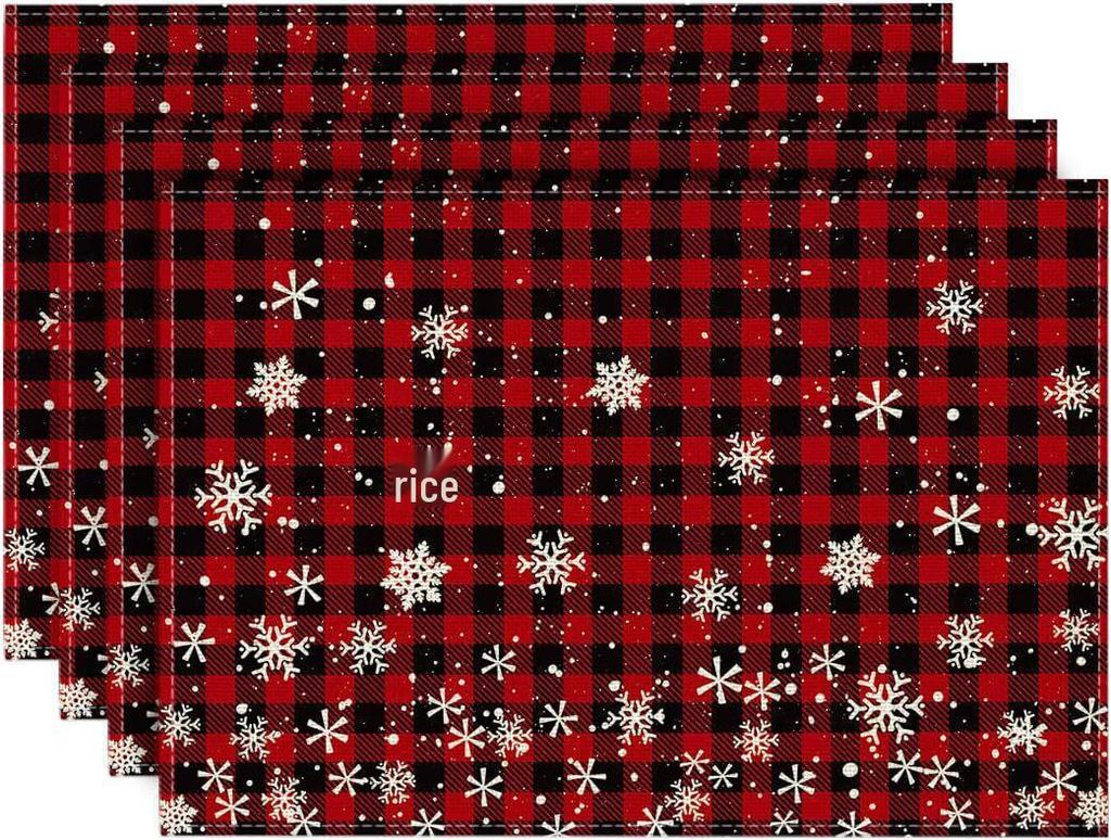 Christmas Placemat Set with Plate & Cup Insulation - Holiday Decorative Table Mats